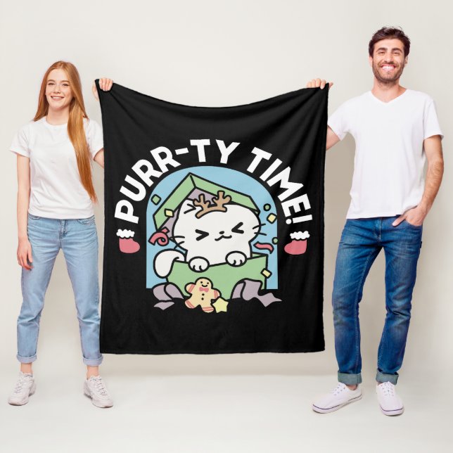 Jul Firande med PurrTime Cat Fleecefilt (På plats)