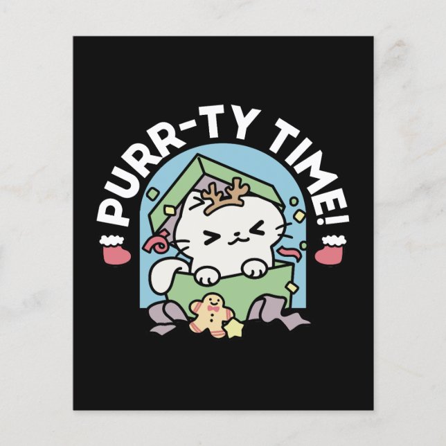 Jul Firande med PurrTime Cat Flygblad (Framsidan)