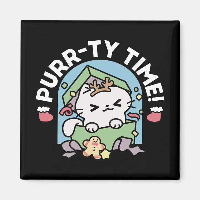 Jul Firande med PurrTime Cat Magnet (Framsidan)