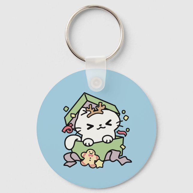 Jul Firande med PurrTime Cat Nyckelring (Framsida)