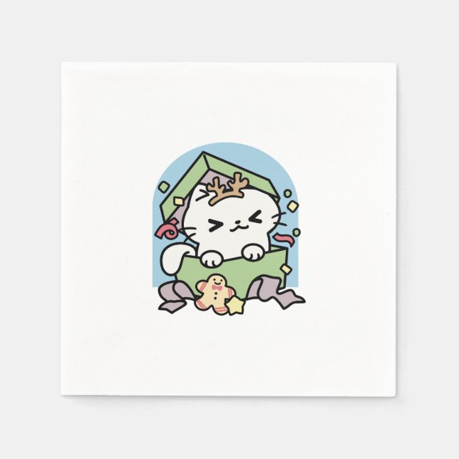 Jul Firande med PurrTime Cat Pappersservett (Framsidan)