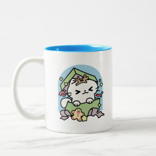 Jul Firande med PurrTime Cat Två-Tonad Mugg