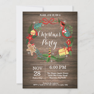 Jul firande party inbjudan blomsterkrans