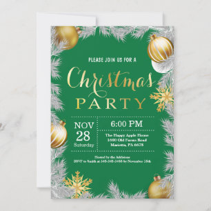 Jul firande party inbjudan Grön och Guld