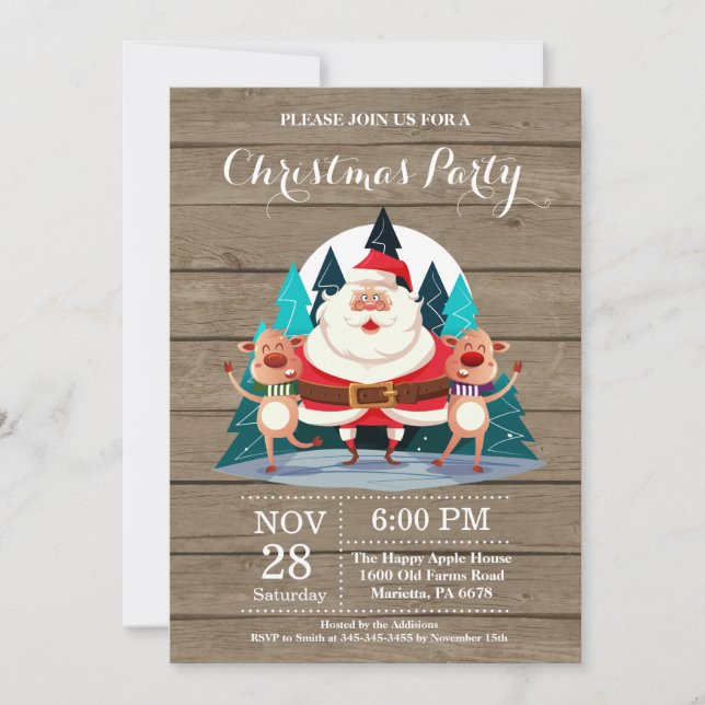 Jul firande Party Inbjudan Tomte (Framsida)