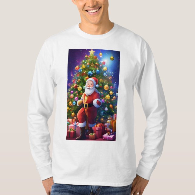 Jul Firande Tee med Stänk i Färg (Framsida)
