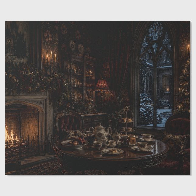 Jul Fireside Fest Gåvepapper Presentpapper (Platt)