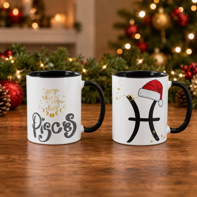Jul Fiskarna Zodiakus Tomtehatt Mugg (Skapare uppladdad)