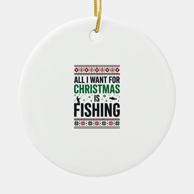 Jul Fiske Ful Jultröja Design Julgransprydnad Keramik (Framsidan)