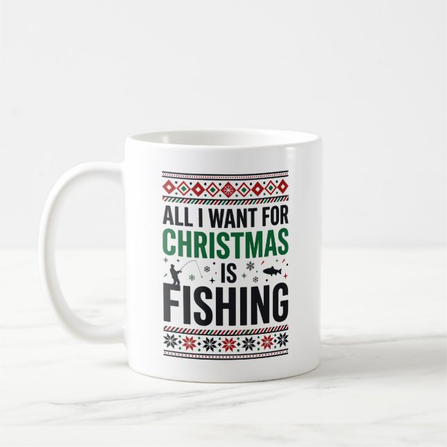 Jul Fiske Ful Jultröja Design Kaffemugg (Vänster)