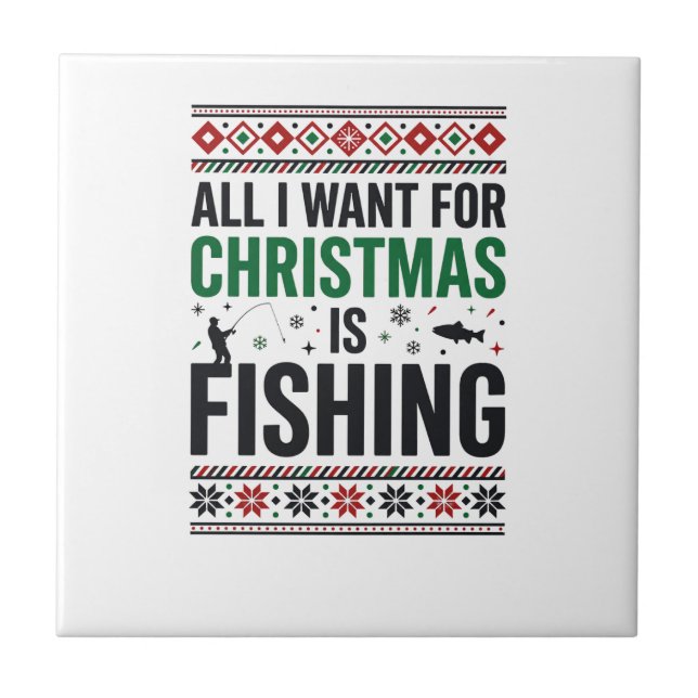 Jul Fiske Ful Jultröja Design Kakelplatta (Framsidan)