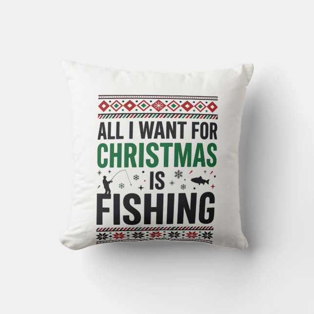 Jul Fiske Ful Jultröja Design Kudde (Framsida)
