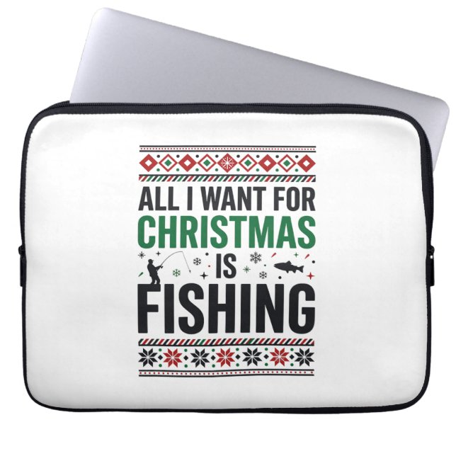Jul Fiske Ful Jultröja Design Laptop Fodral (Framsidan)