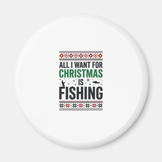 Jul Fiske Ful Jultröja Design Magnet (Framsidan)