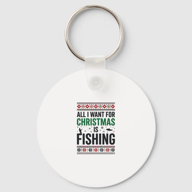 Jul Fiske Ful Jultröja Design Nyckelring (Framsida)
