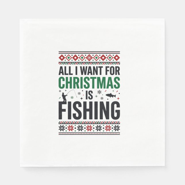 Jul Fiske Ful Jultröja Design Pappersservett (Framsidan)