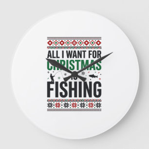 Jul Fiske Ful Jultröja Design Stor Klocka