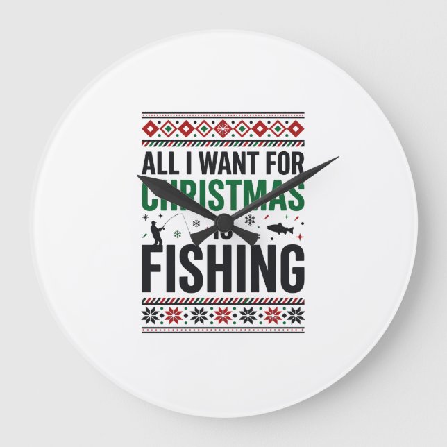 Jul Fiske Ful Jultröja Design Stor Klocka (Framsida)