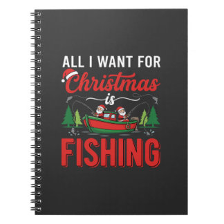 Jul Fiske Tomte Semester Vektor Anteckningsbok