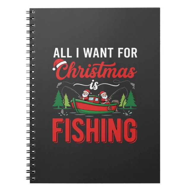 Jul Fiske Tomte Semester Vektor Anteckningsbok (Framsidan)
