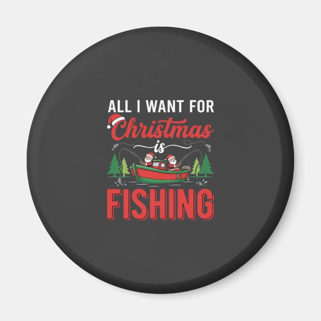 Jul Fiske Tomte Semester Vektor Magnet (Framsidan)
