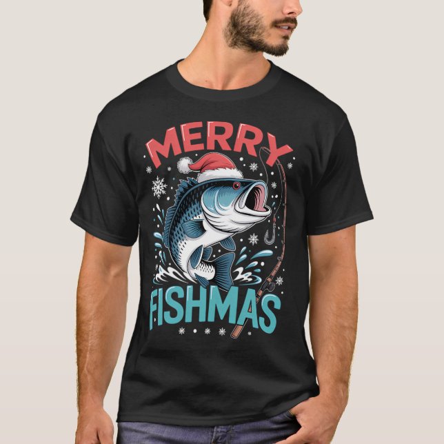 Jul Fiskeutrustning T Shirt (Framsida)