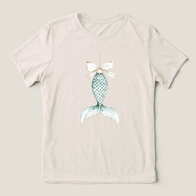 Jul Fiskjungfru Kräm Båge T Shirt (Design Framsida)
