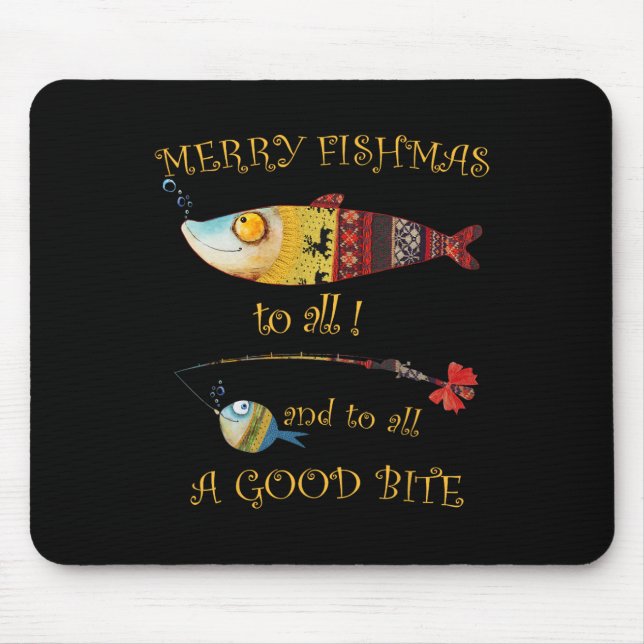 Jul Fisksemesterns God Jul Alla Fiskare Musmatta (Framsidan)