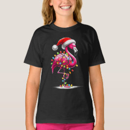 Jul Flamingo Älskare Santa Julafton T Shirt