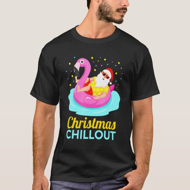 Jul Flamingo Chillout Design T Shirt (Framsida)