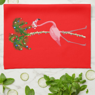 Jul Flamingo Kökshandduk