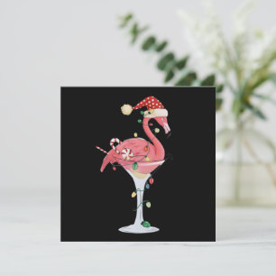 Jul Flamingo Ljus Xmas Tropisk Djur Julkort