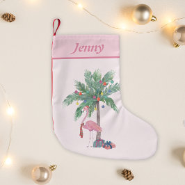 Jul Flamingo Namn Liten Julstrumpa
