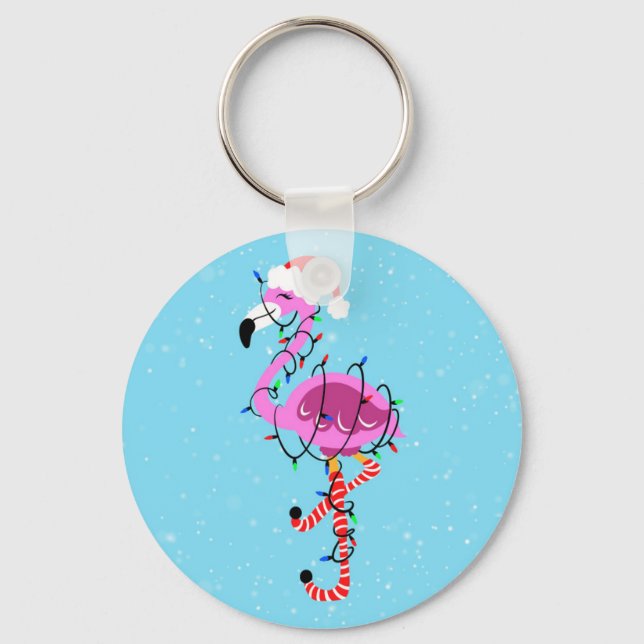 Jul Flamingo Nyckelring (Framsida)