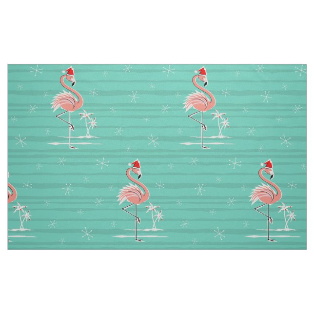 Jul Flamingo Rand, stora mönster-väv Tyg (Fat Quarter)