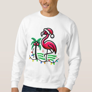 "Jul Flamingo Roligt" Lång Ärmad Tröja