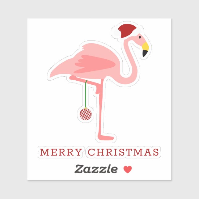 Jul Flamingos Illustration Klistermärken (Ark)