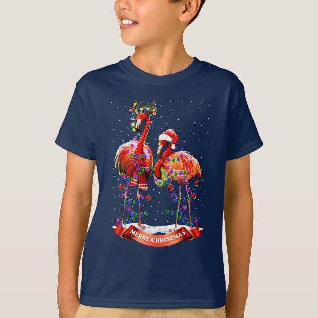 Jul Flamingos T Shirt (Framsida)