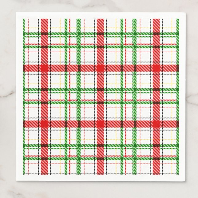 Jul Flanell Play Tartan Design - Vit Pappersservett (Skapare uppladdad)