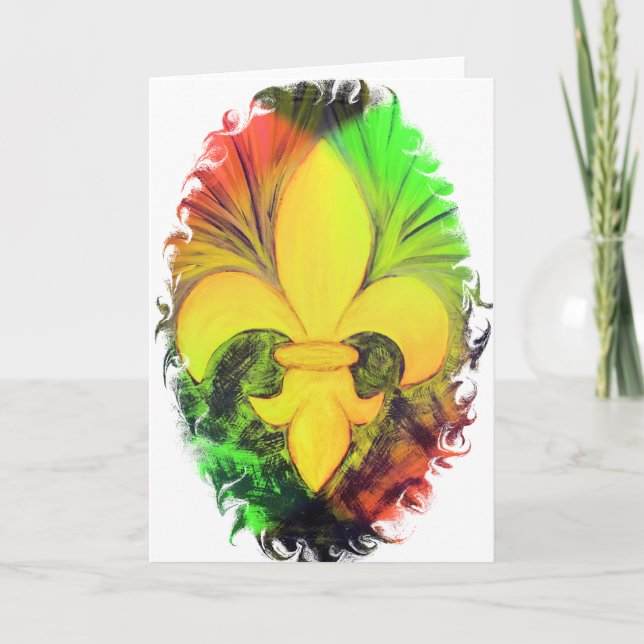 Jul Fleur de Lis Helgkort (Framsida)