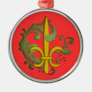 Jul Fleur de lis Julgransprydnad Metall