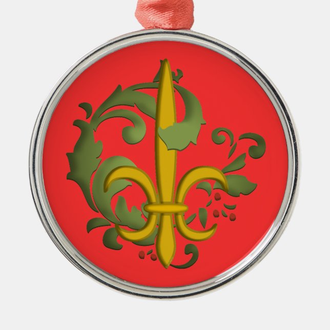 Jul Fleur de lis Julgransprydnad Metall (Framsidan)