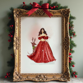 jul flicka konstverk poster