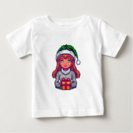 Jul flicka pixel konst  t shirt