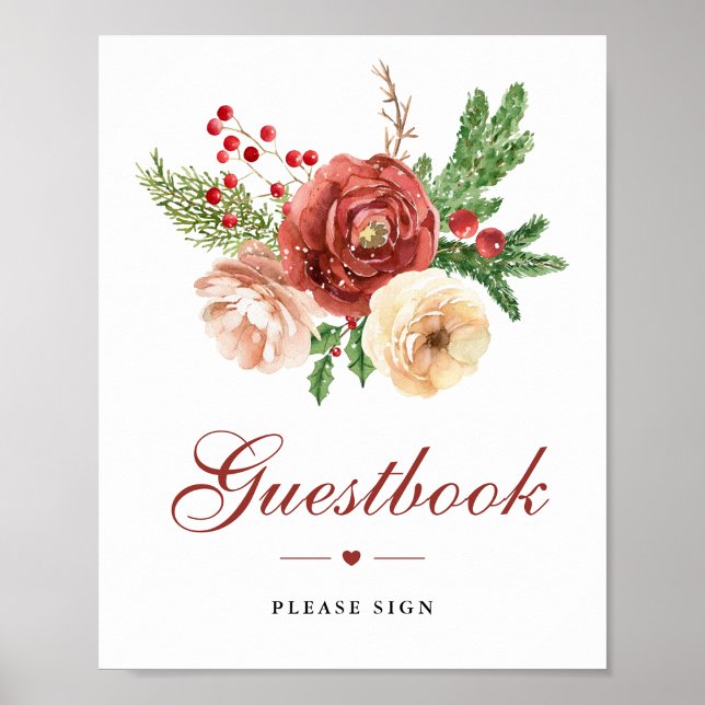 Jul Floral Tallbarrs Växling Gästbok  Poster (Skapare uppladdad)