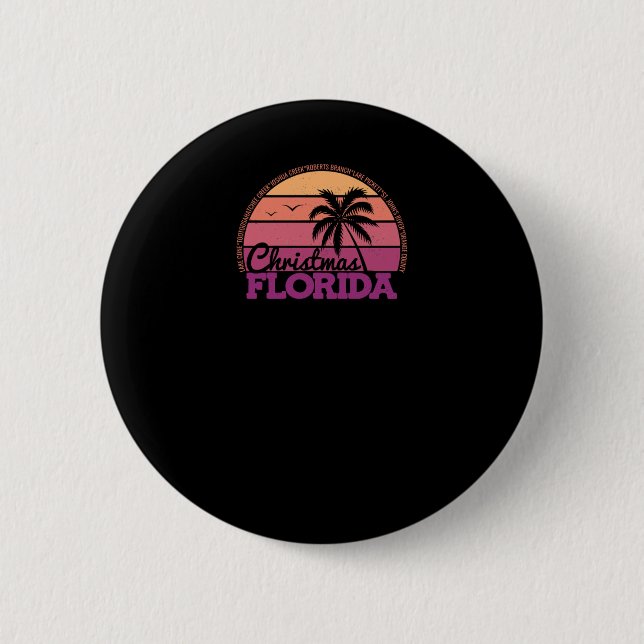 Jul Florida Retro Sunset Local Pride Logotyp St Knapp (Framsida)