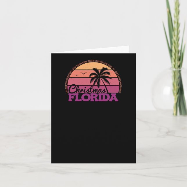 Jul Florida Retro Sunset Local Pride Logotyp St Kort (Framsida)