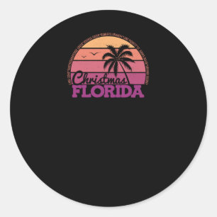 Jul Florida Retro Sunset Local Pride Logotyp St Runt Klistermärke