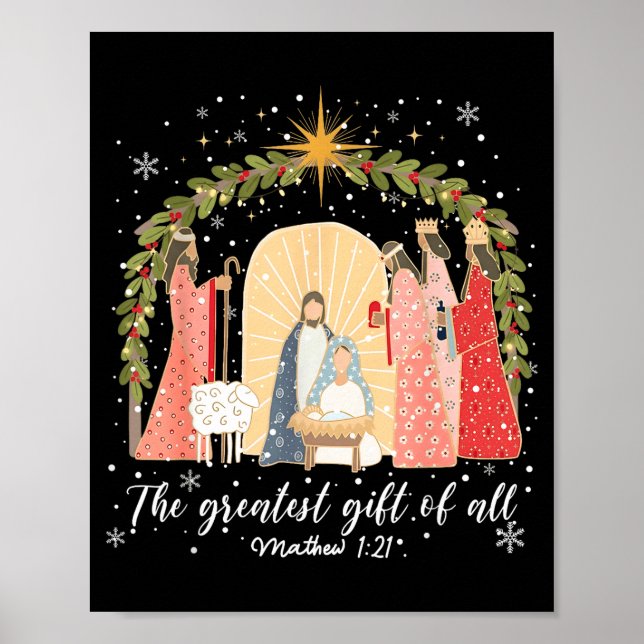 Jul föddes bebis Jesus Kristi största O Poster (Framsidan)