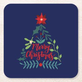 Jul Foliage Löv Underlägg Papper Kvadrat